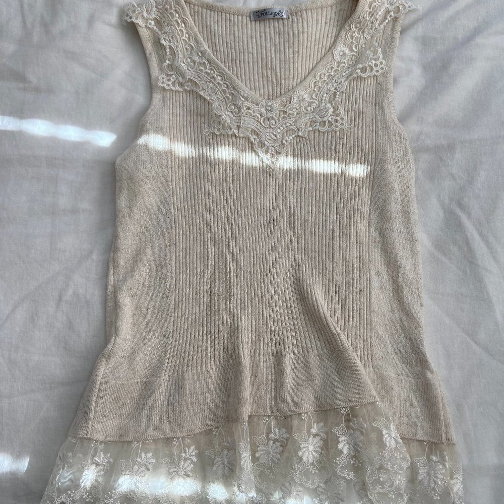 Pullana Lace Romantic Casual Tank Top